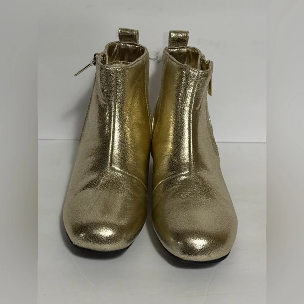 Girls 2M Gold Ankle Bootie With Zipper by I.Miller NWT